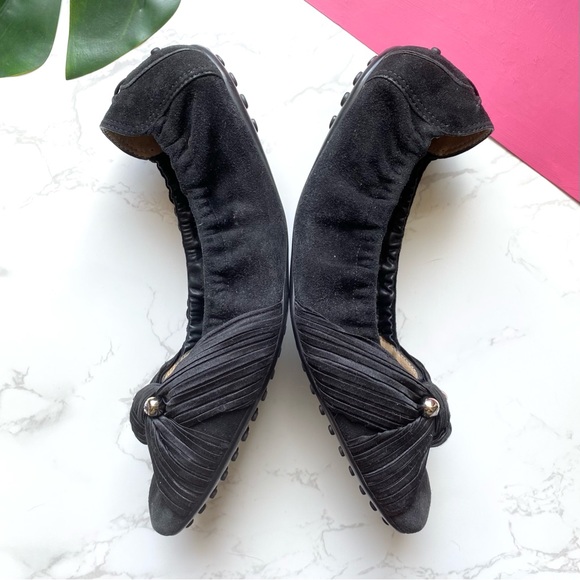 Tod's Knot Suede Satin Ballet Ballerinas Flats 39 - Picture 4 of 8